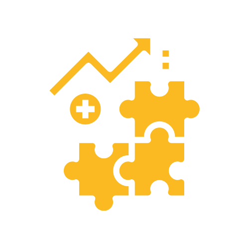 Yellow graphic of puzzle pieces SEO