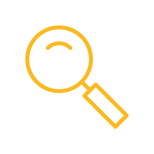 Yellow graphic design of magnifying glass