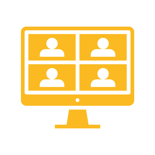 Graphic design of a yellow mac desktop computer