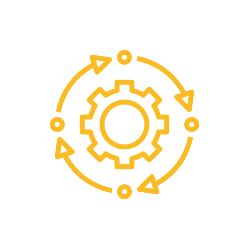 Yellow graphic design of a setting spinning wheel