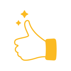 Yellow thumbs up graphic design
