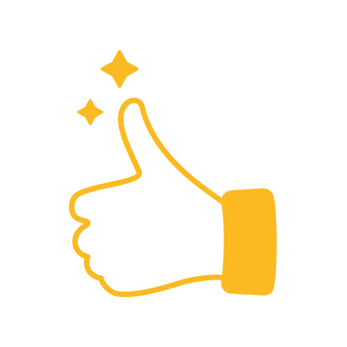 Yellow thumbs up graphic design